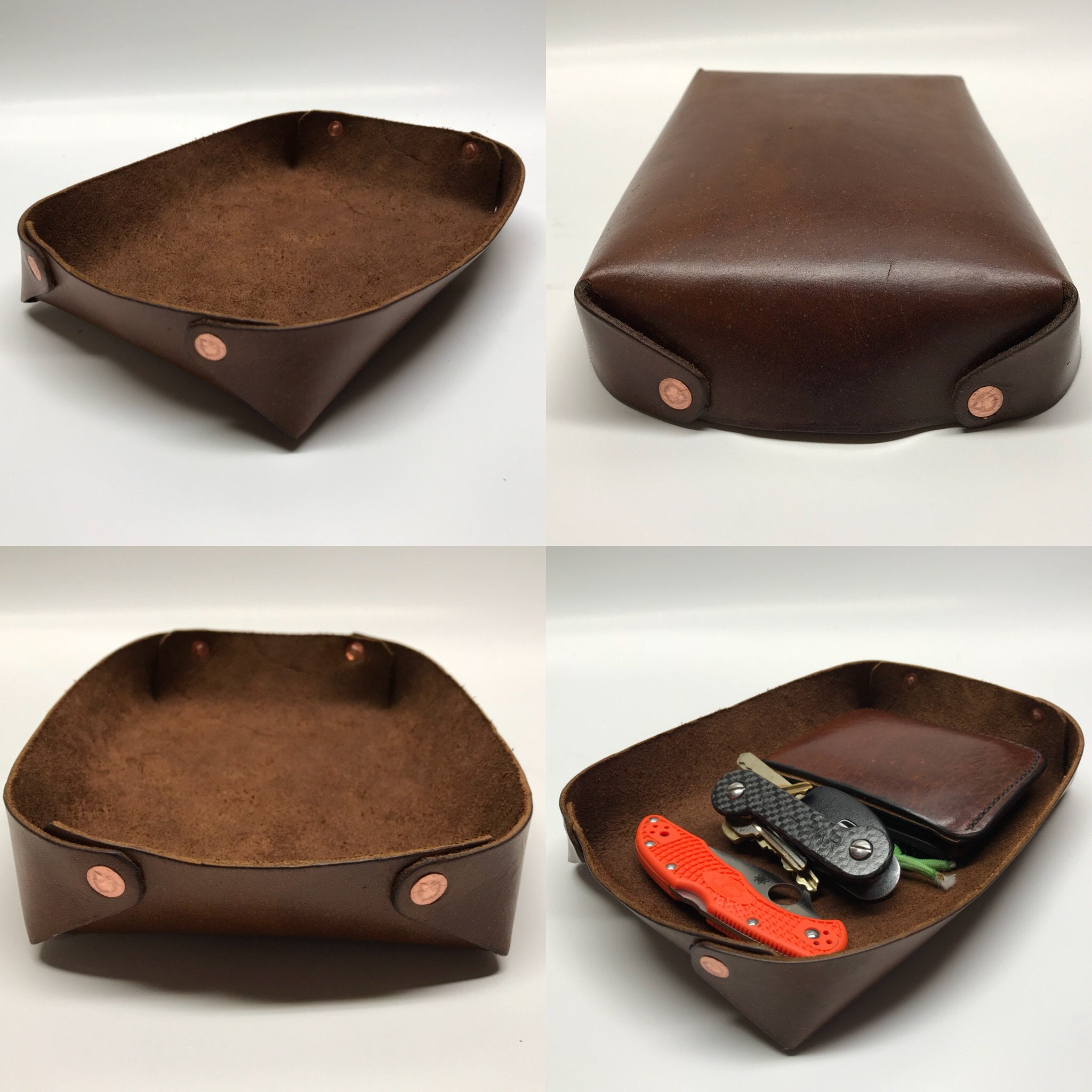 Leather Valet Tray Catch all Dump Tray Leather Organizer Etsy