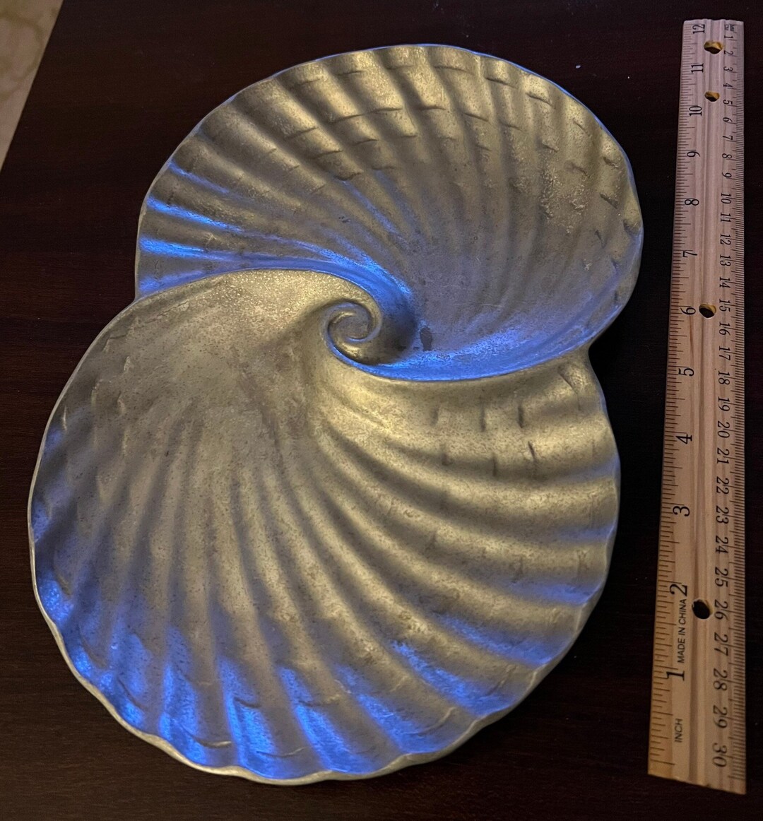 Pewter Serving Platter Double Shell Design - Etsy
