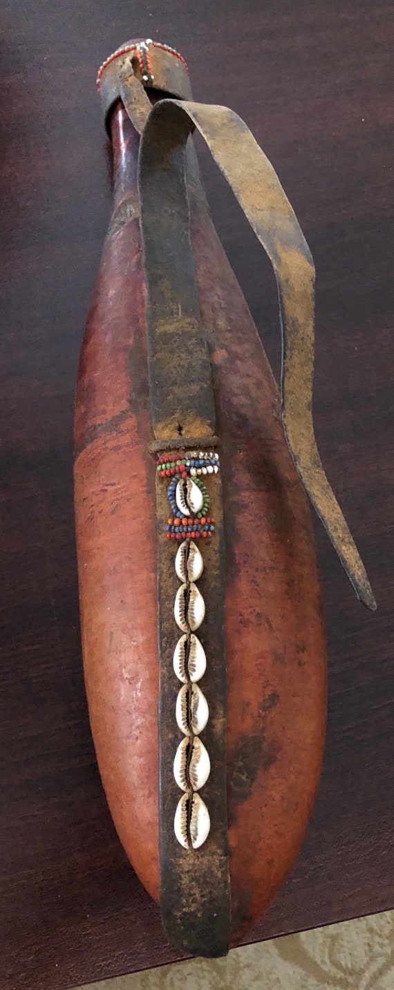 African Gourd Drinking Vessel Maasai Kenya Etsy