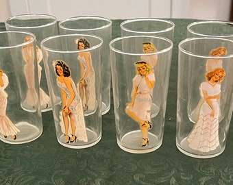 Follies peek a boo glasses, 12 pcs risqué vintage