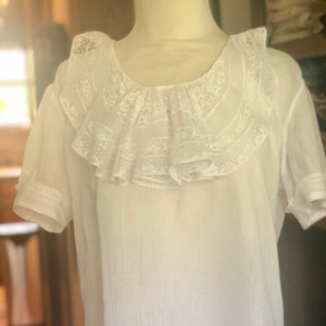 1930's Blouse with Lace Flounce image 1