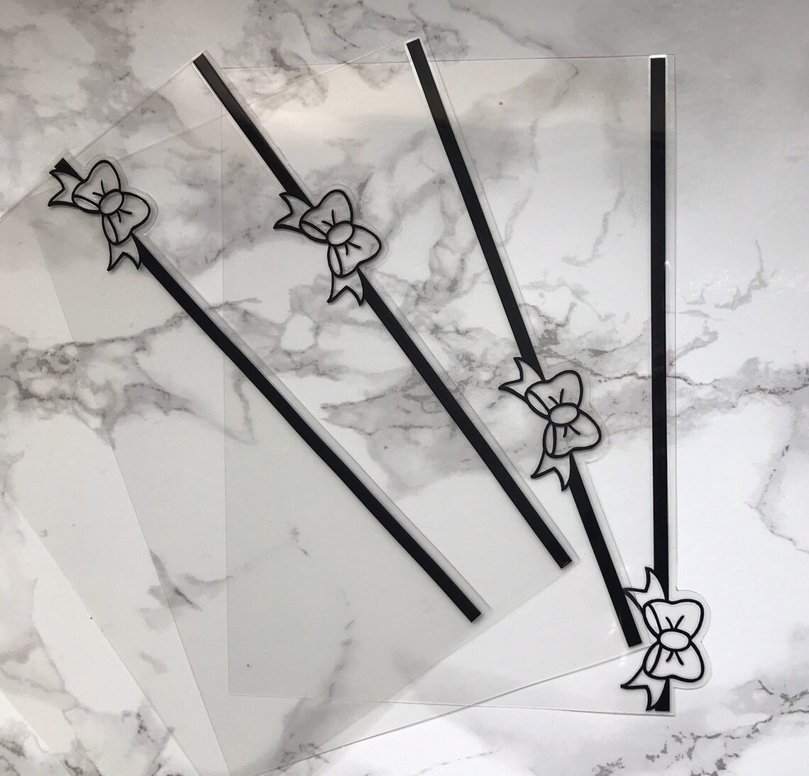 LIMITED Clear Bow dividers Set of 4 or 6 Etsy