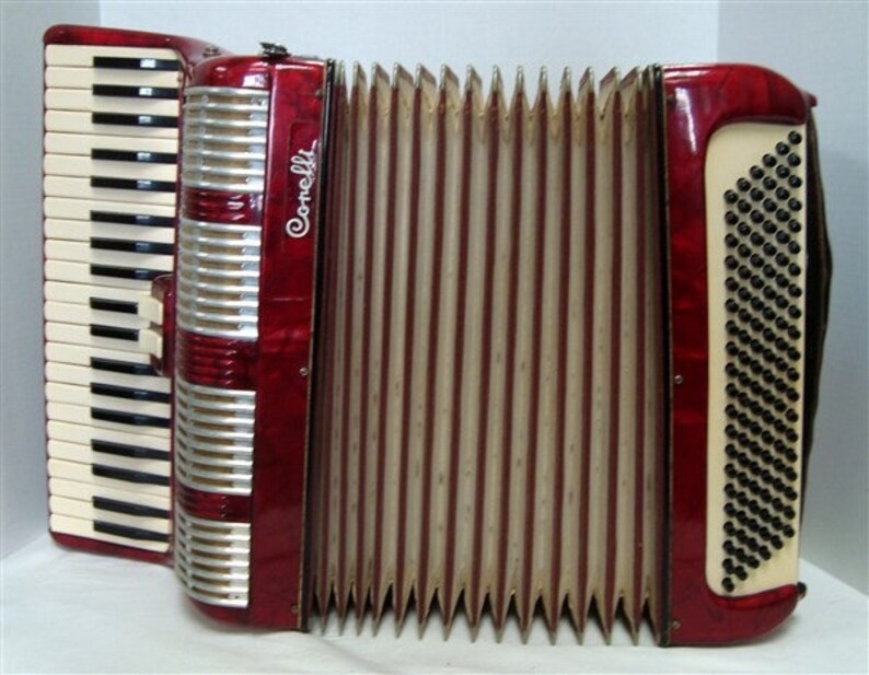 Corelli Red 145 Accordion vintage made in Italy Etsy