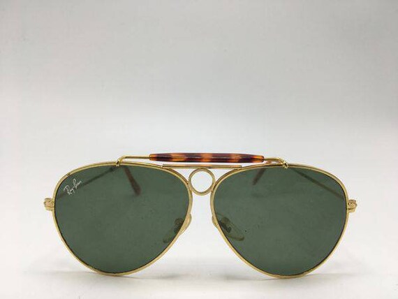 RayBan Gold Frame Green Lens Sunglasses