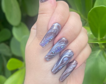 Druzy Agate Press on Nails