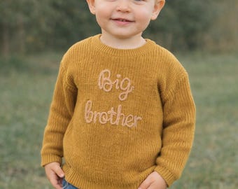 Big Brother Knit Sweater,Matching brother Sweater,Matching outfits,Pregnancy announcement,Gift for Big Brother,Siblings Matching Sweaters