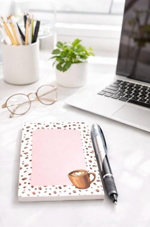 4x6 Notepad for Notes | Coffee Lover Notepad | 50 Sheet Blank Mini ...