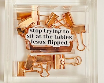 Stop Sitting at Tables Jesus Flipped, Bible Verse Gifts for Women, Inspirational Decals, Waterproof Stickers, Trending Now, Bible Journaling