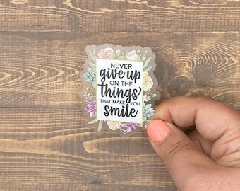 Never Give Up, Inspirational Decals, Waterproof Stickers, Most Popular Items, Trending Now, Bible Journaling, Bible Verse Gifts for Women