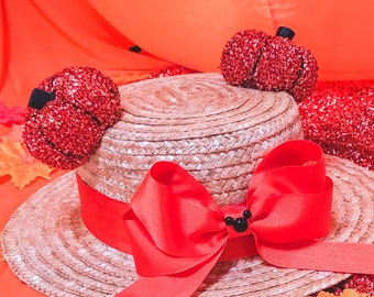 Pumpkin Halloween Canotier Straw Hat