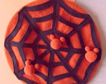Halloween Spiderweb Pumpkin Beret