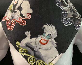 Disney Villians B-Dry drool bib/bibdana/bandana bib/gender neutral/evil queen/cruella