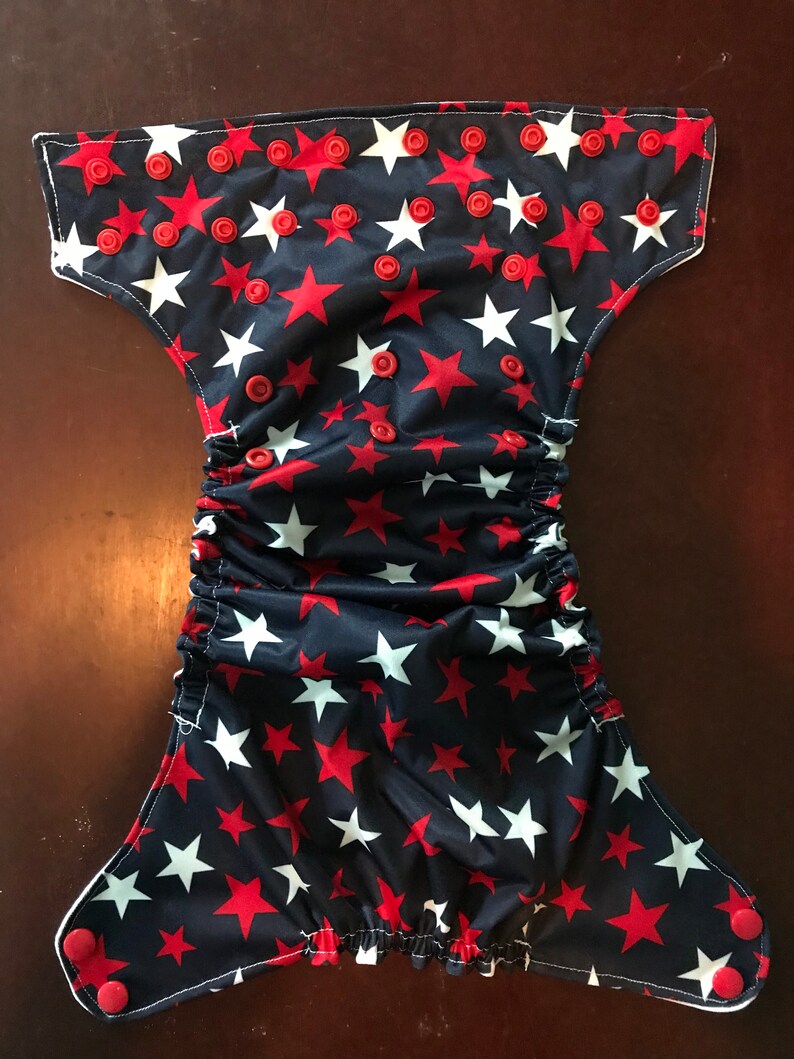 Red White and Blue Stars reusable swim diaperswimmerunisexonesizesummer