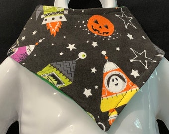 Glow in the Dark Halloween Space Creatures B-Dry Drool Bib/Bibdana/Bandana Bib