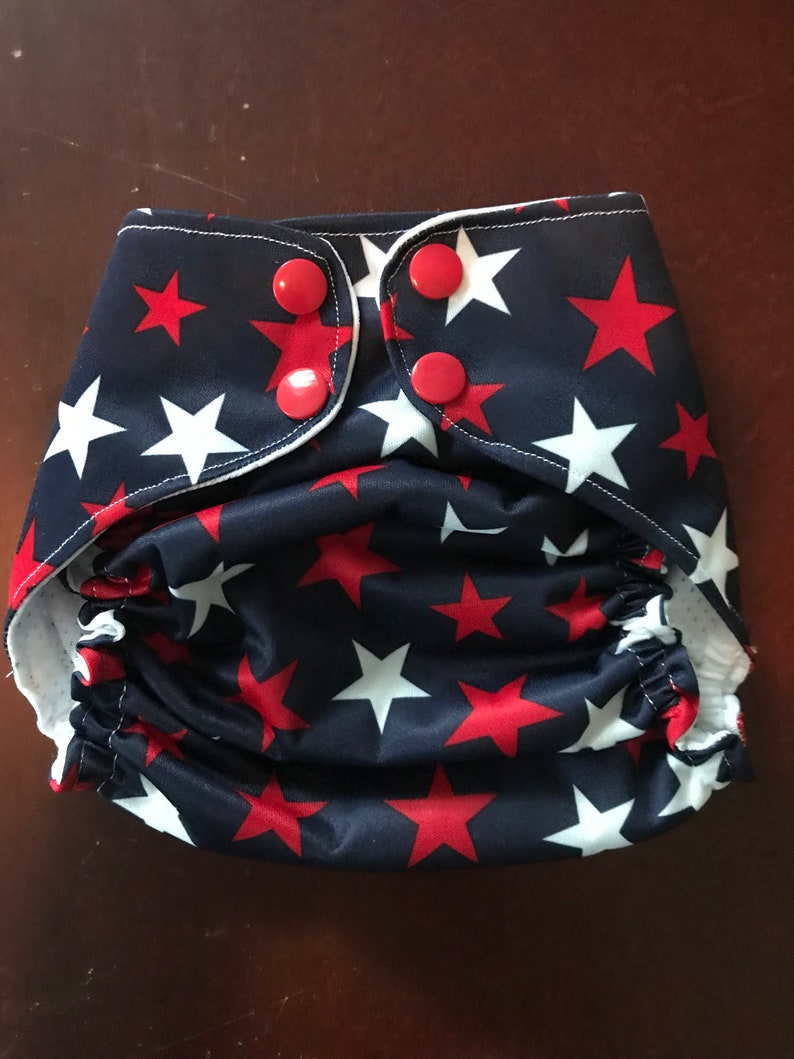 Red White and Blue Stars reusable swim diaperswimmerunisexonesizesummer