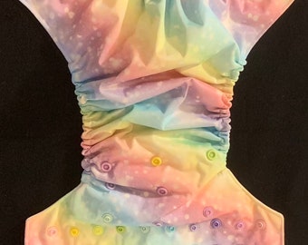 Pastel Rainbows one size fits most reusable cloth pocket diaper/swim diaper/swimmer/swim nappy/cloth nappy