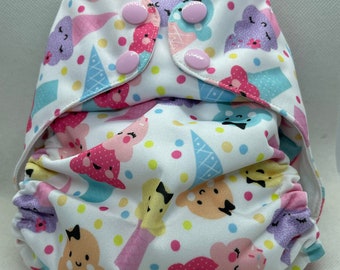 Happy Ice cream one size fits most cloth pocket diaper or reusable swim diaper/swimmer/cloth nappy