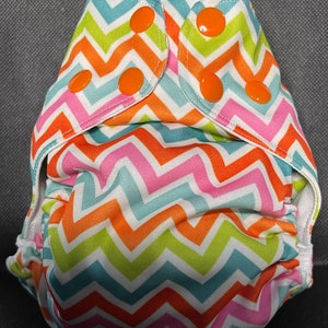 Chevron multi colored one size fits most swimmer or cloth pocket diaper/cloth nappy/ swim diaper