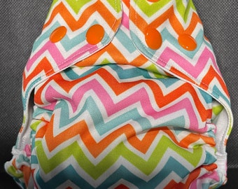 Chevron multi colored one size fits most swimmer or cloth pocket diaper/cloth nappy/ swim diaper