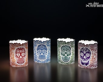 Lantern set »Día de los Muertos« for crafting and illumination with (LED-) tealights