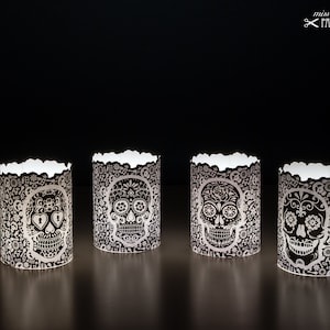 Juego de faroles “Día de los Muertos” para manualidades e iluminación con velas de té (LED)