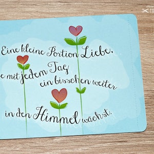 Valentinstags-Postkarte mit Sommerblumensamen