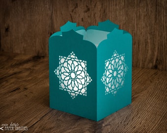 Ensemble d’artisanat de lanterne »Oriental Lantern«; turquoise