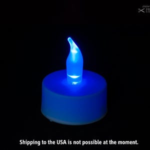 LED tealight with blue flame