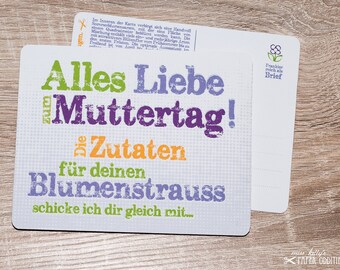 Muttertags-Postkarte mit Sommerblumensamen