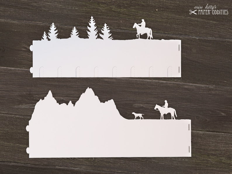 Windlight construction paper Trail riding in the Rocky Mountains, to be lit with an LED tea light image 5