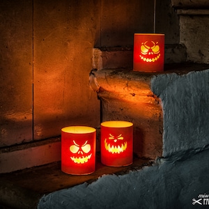 Windlicht-Bastelset »Jack O&#39;Lantern« orange