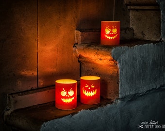 Windlicht-Bastelset »Jack O'Lantern« orange