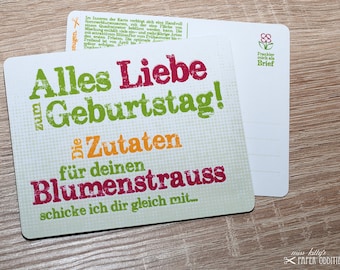 Geburtstags-Postkarte mit Sommerblumensamen