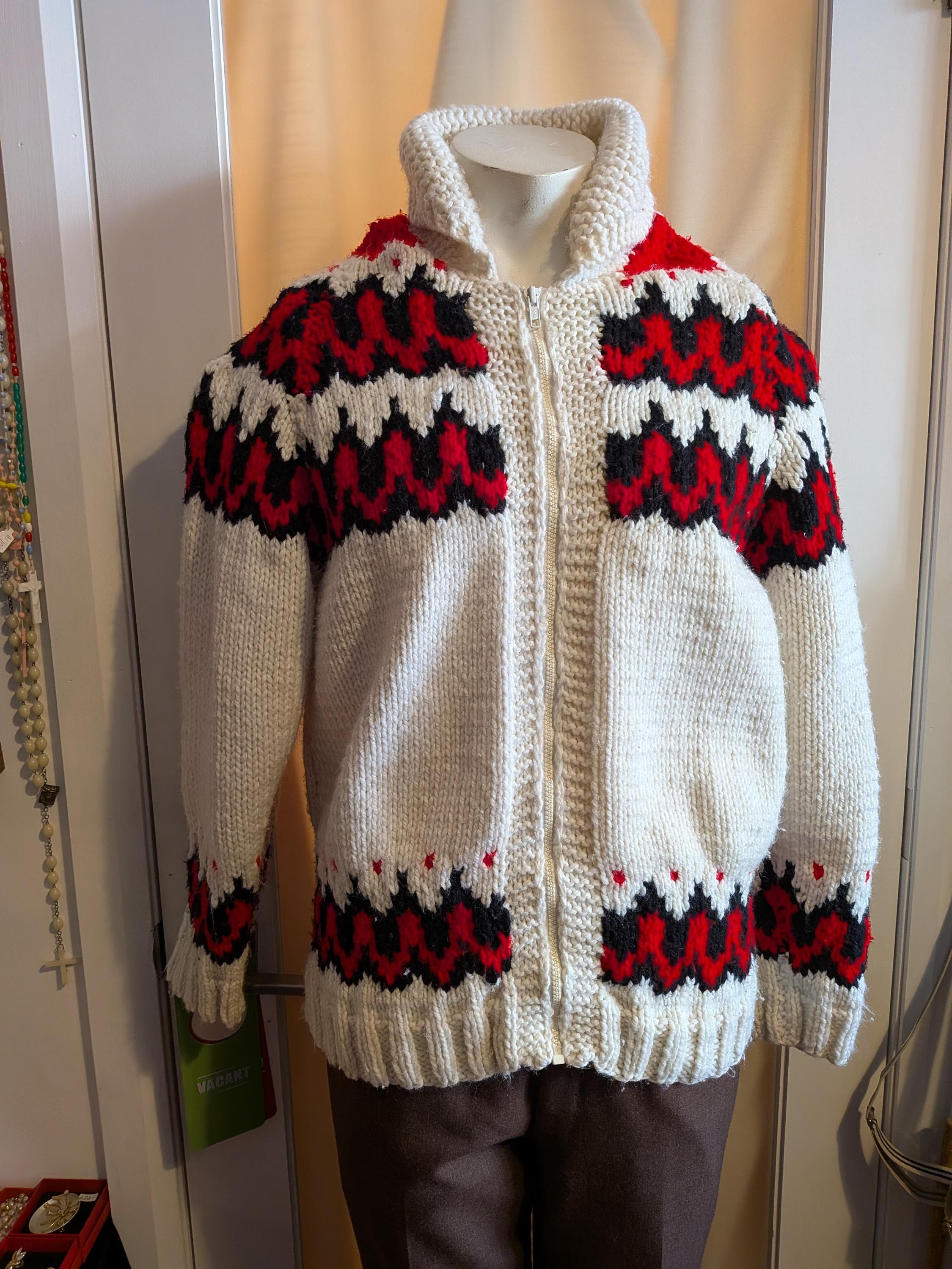 Cowichan Sweater Vintage Knit – Hand Wool Horse Cardigan | Sitka 