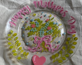 Mothers Day Plate- Hand Painted- FoodSafe