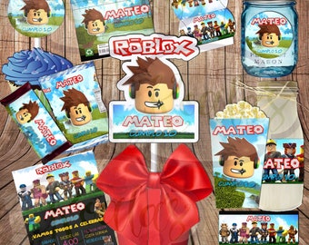 Kit Imprimible y editable Roblox Videojuego DIY edita, imprime, decora y a celebrar!! [kit en ESPAÑOL]