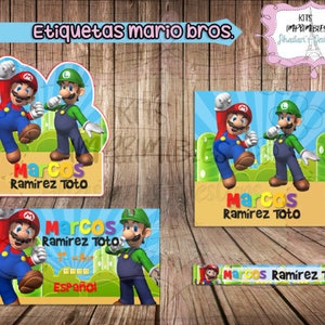 Mario Bros. Luigi Kit Editable Printable School Labels