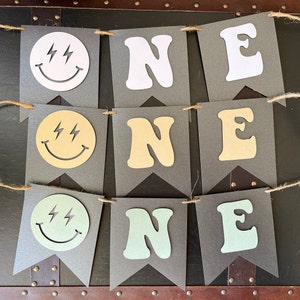 One Happy Dude High Chair banner tan smiley face one highchair banner first birthday happy face baby chair banner green 1st birthday banner