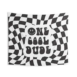 First Birthday Party Decorations Boy&#39;s Room Wall Decor Smiley Face Checkered Banner Colorful Wall Hanging New Parent Kid&#39;s Nursery Gift