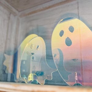 cutie iridescent ghost decor cute girls halloween decor iridescent ghost home decor colorful fun cute halloween unique ghost shelf decor