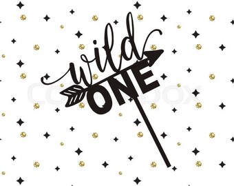 Wild One Cake Topper//First Birthday Cake Topper//1st Birthday Cake Topper//Acrylic Cake Topper//Natural Wood Cake Topper