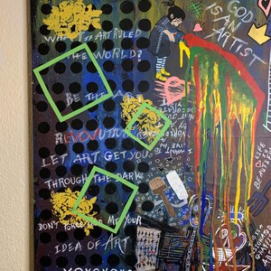 20 x 24 original abstract graffiti acrylic painting on canvas
