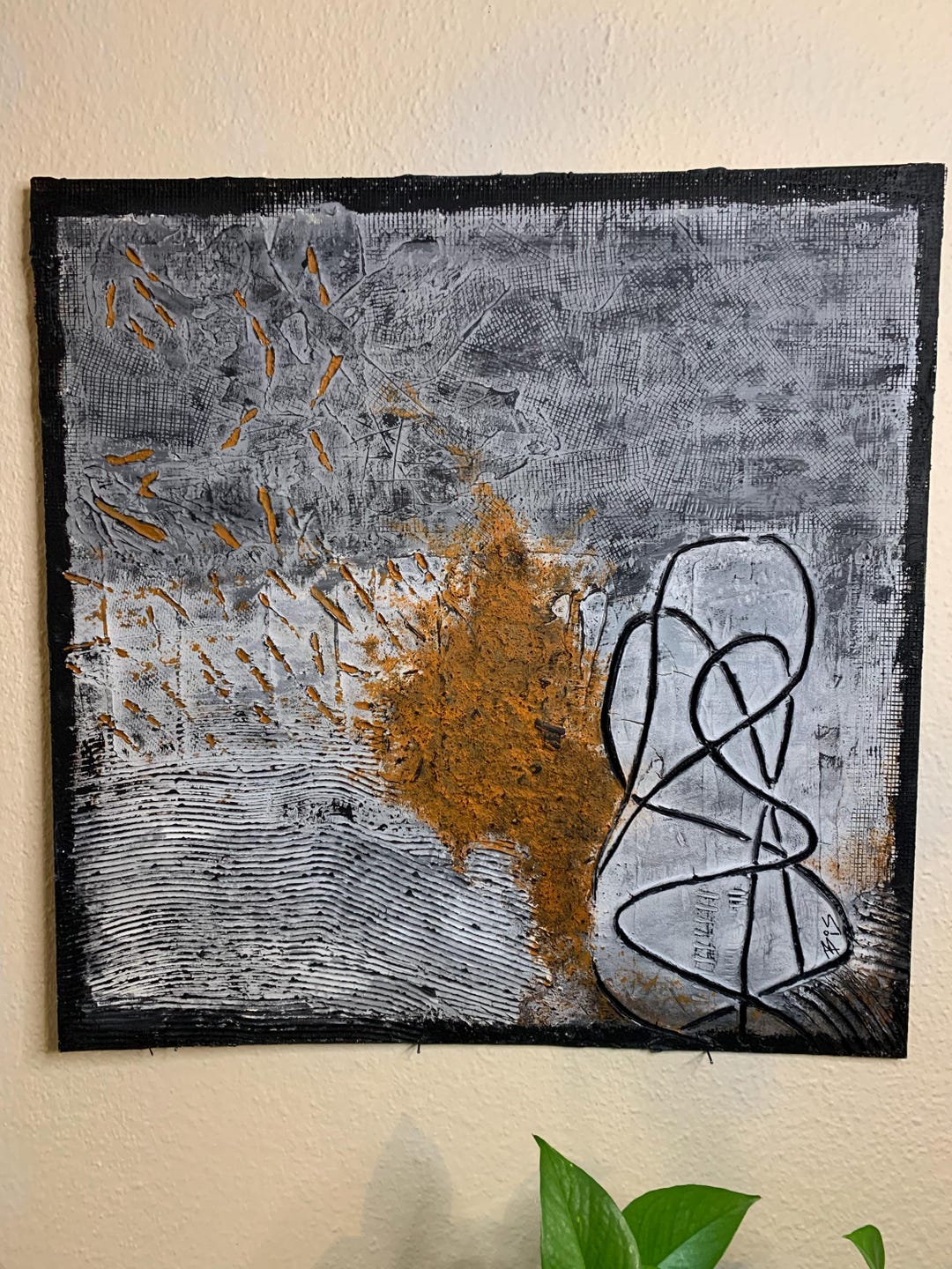 Curated visual reference: Gallery Detail: 24 X 24 Mixed Media Textured Wall Hanging On Wood