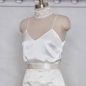 Silk satin bridal basic cami top/ Bridal separates camisole top/ Spaghetti straps tank top