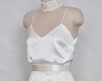 Silk satin bridal basic cami top/ Bridal separates camisole top/ Spaghetti straps tank top