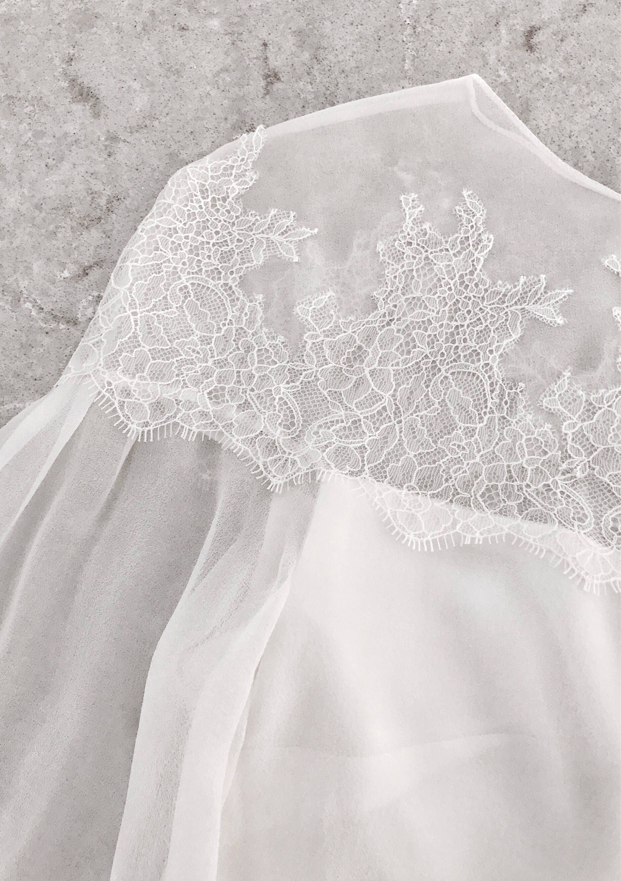 Silk Single Long Sleeve Wedding Gown With Shoulder Etsy