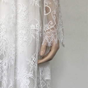 Silk bridal lingerie Lace robe Honeymoon lingerie Lace dressing gown Satine sleepwear Silk lingerie set Boudoir lace sexy robe Silk pajamas image 4