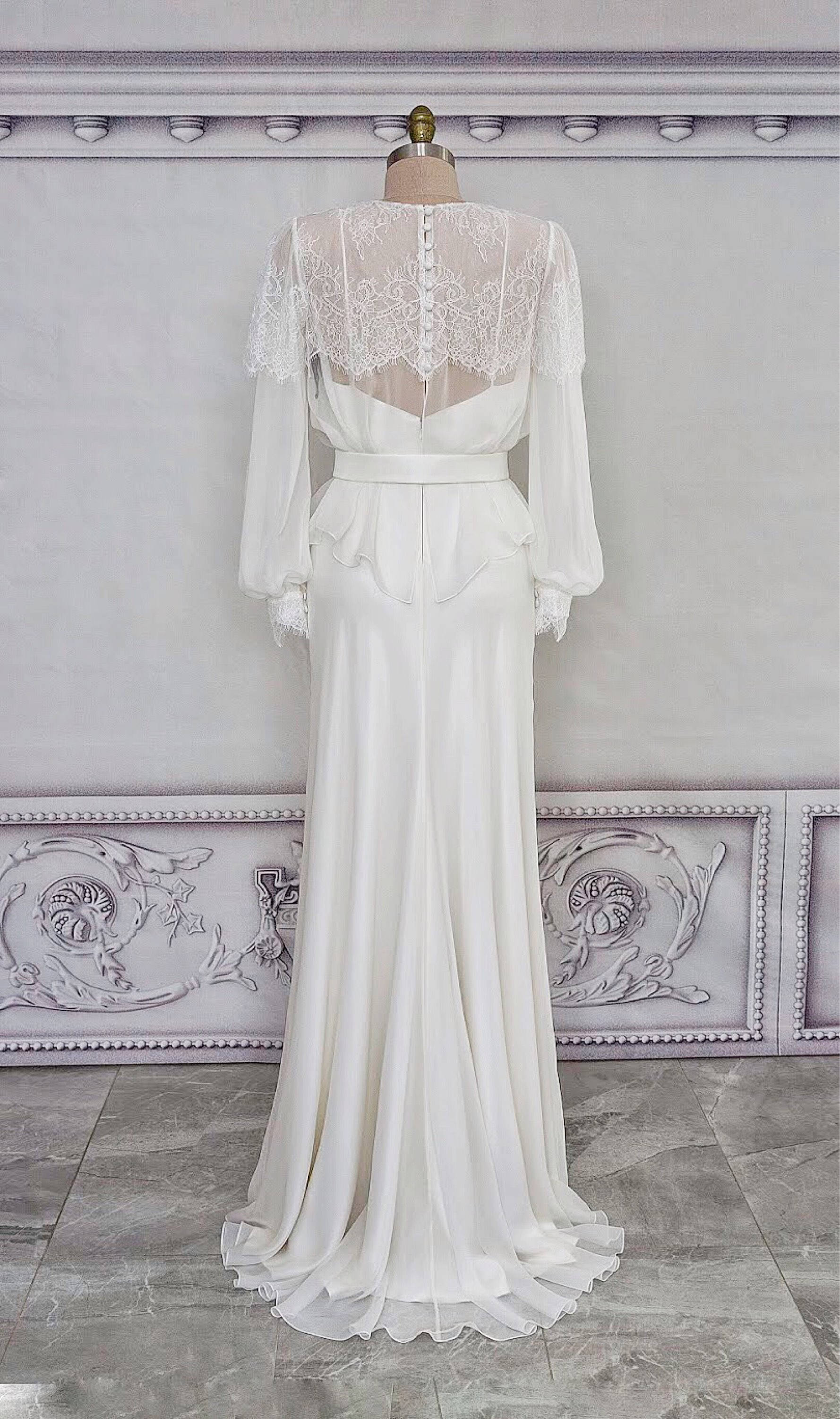 Lace Bridal Bolero Long Sleeve Lace Top Bridal Cover up Silk