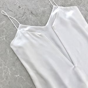 Silk satin bridal basic cami top/ Bridal separates camisole top/ Spaghetti straps tank top image 4