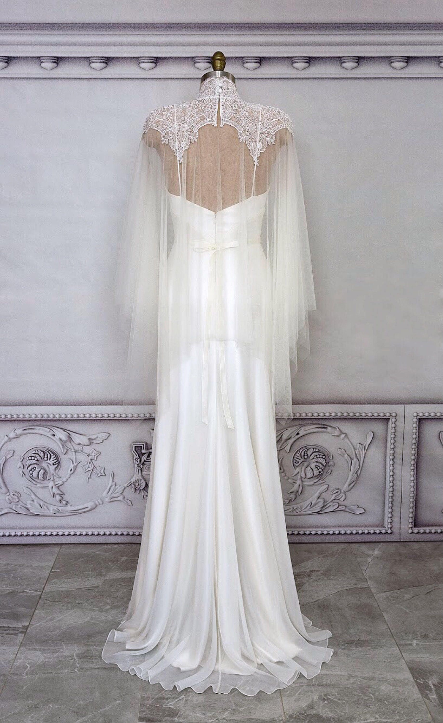 tulle wedding cape